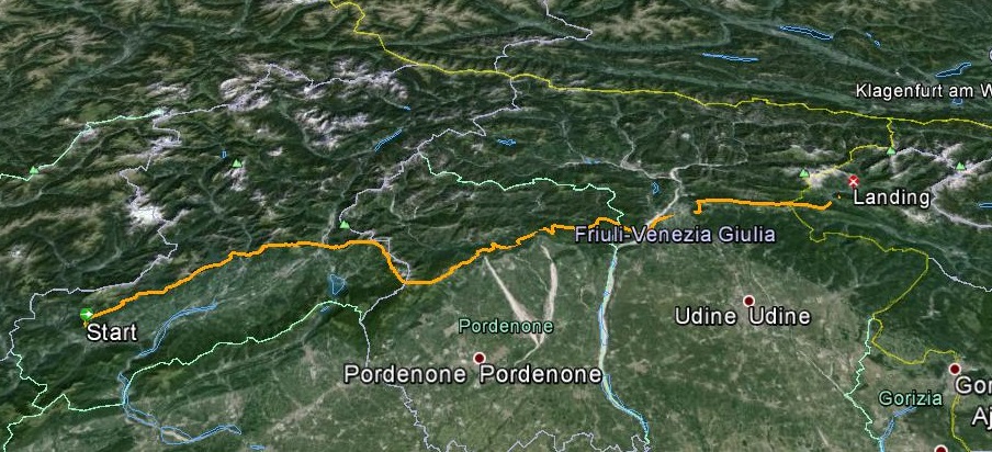 Feltre Bovec flight in line
